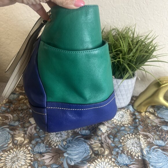 Coach COLORBLOCK CARRIE (F24065) Color Block Shoulder Tote Purse Handbag - Picture 8 of 16
